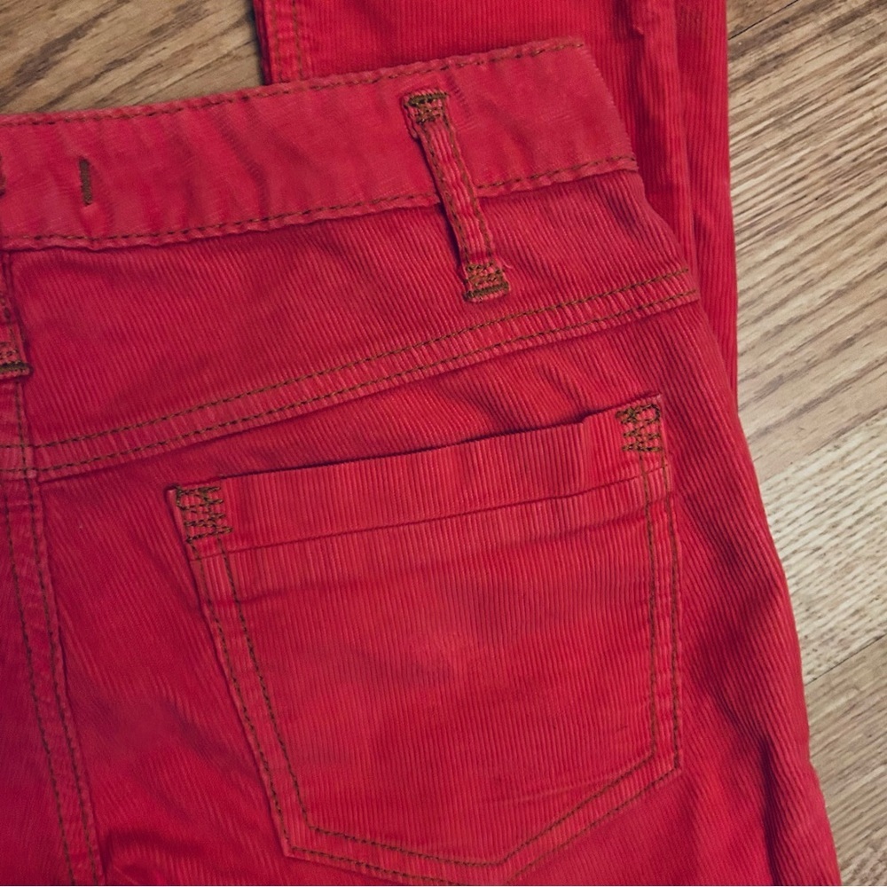 Free People Red Corduroy Pants Straight Leg Size 25 - Picture 10 of 12